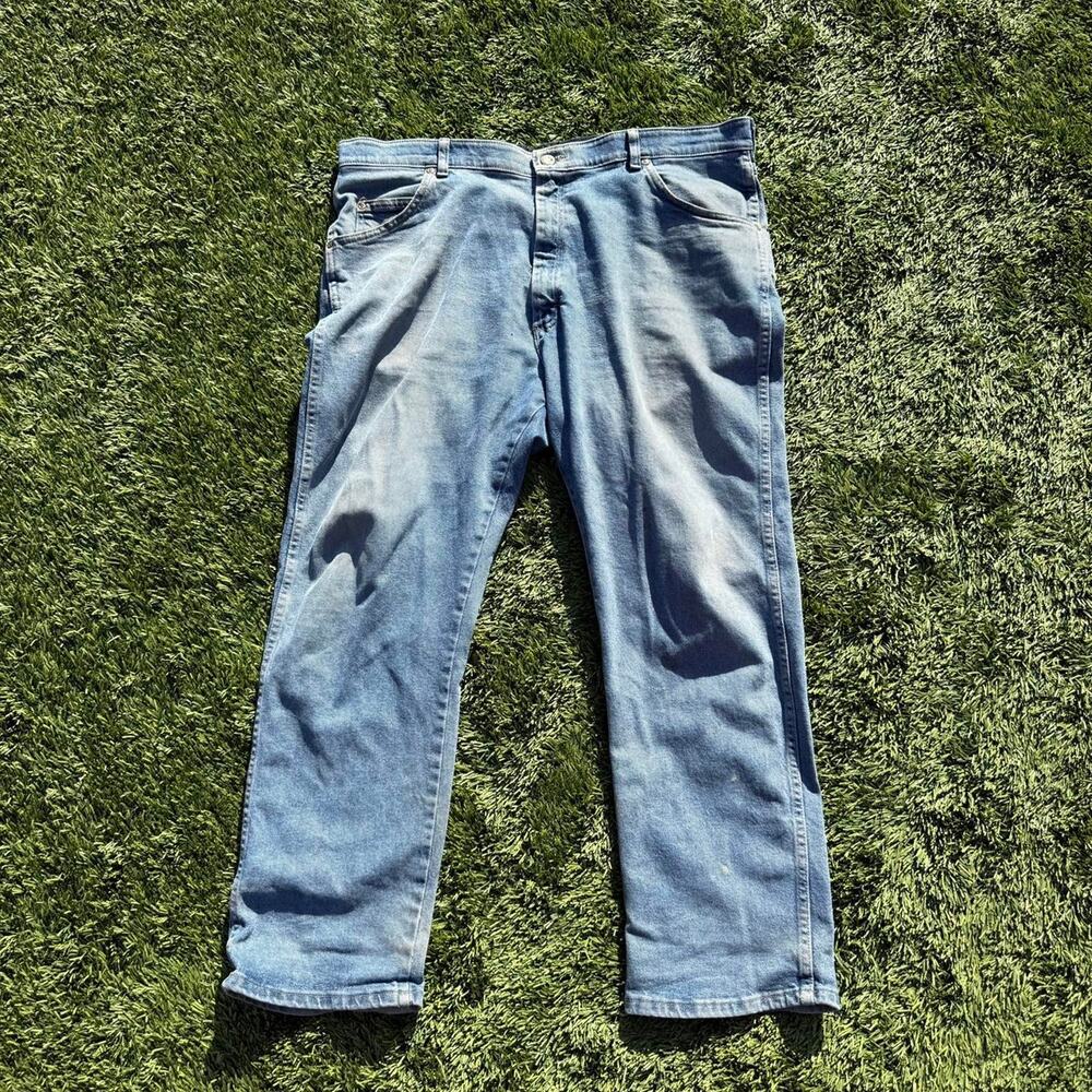 Wrangler Straight Fit Baggy Jeans 40x29 Medium Wash